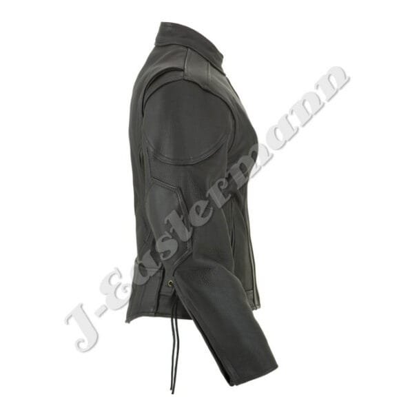 Ladies Vented Classic Leather Motorcycle Jacket JEI 7244