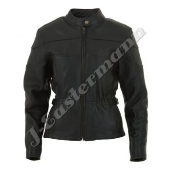 Ladies Classic Leather Motorcycle Jacket JEI 7246