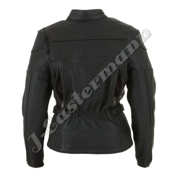 Ladies Classic Leather Motorcycle Jacket JEI 7246