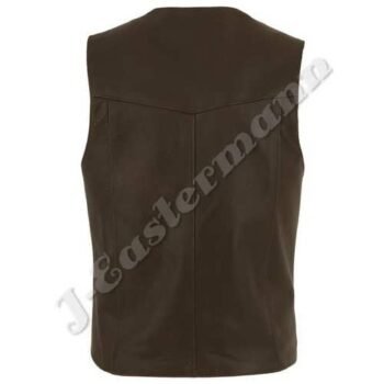 Men's Leather Motorbike Vest JEI-7258