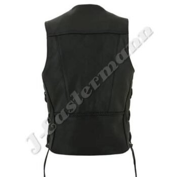 Mens Motorcycle Leather Vest JEI 7261