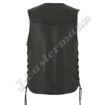 Mens Motorcycle Leather Vest JEI 7262