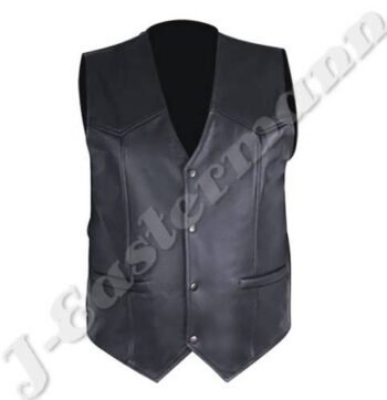 Men's Leather Motorbike Vest JEI-7264