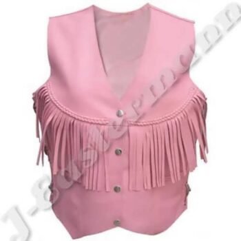 Ladies Leather Motorbike Vest JEI-7288