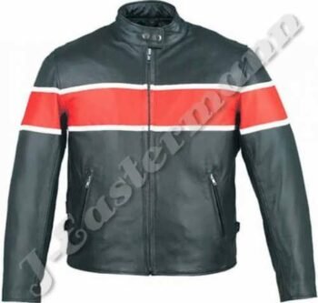 Mens Classic Motorcycle Leather Jacket JEI 7303