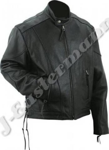 Men's Perforated Leather Jacket JEI-7308