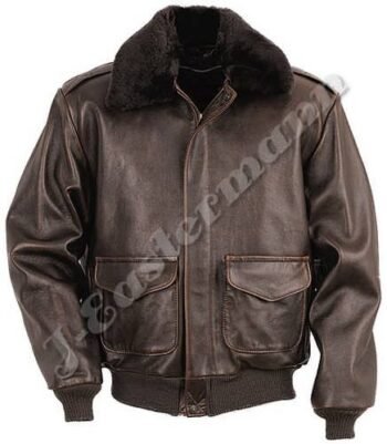 Antique Lambskin Leather Bomber Jacket JEI 7324