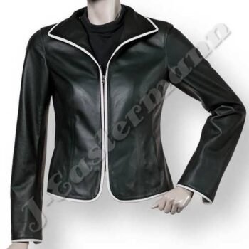 Ladies Short Fitted Soft Leather Jacket JEI 7376