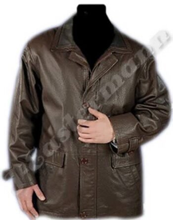 Men's Cowhide Leather Car Coat JEI-7451