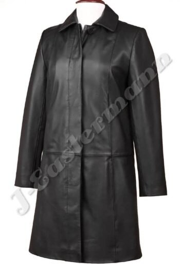 3/4 Ladies 4 Button Leather Coat JEI 7460
