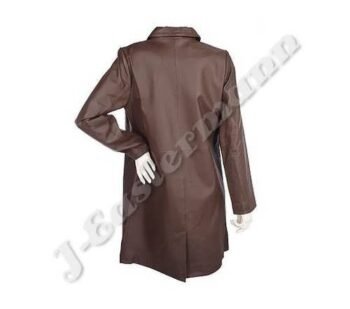 Ladies 3/4 Length Leather Coat JEI 7463