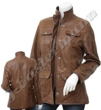 Ladies Fashion Leather Coat Style Jacket JEI 7468