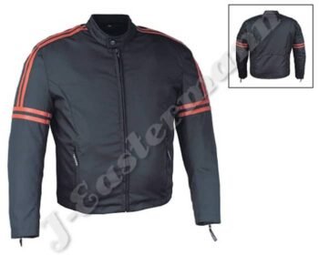 Mens Textile Jacket with Leather Strips JEI-7565