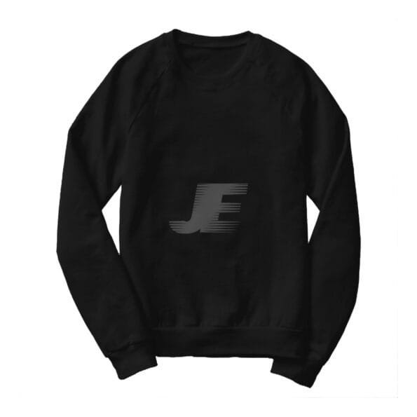 Men's Raglan Sleeve Black Fleece Sweatshirt