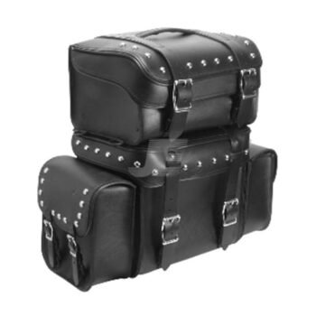 4 Piece Plain Leather Travel Luggage Set
