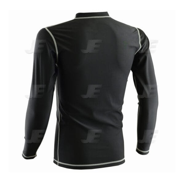 Mens Black Nylon Long Sleeve Compression Rash Guard
