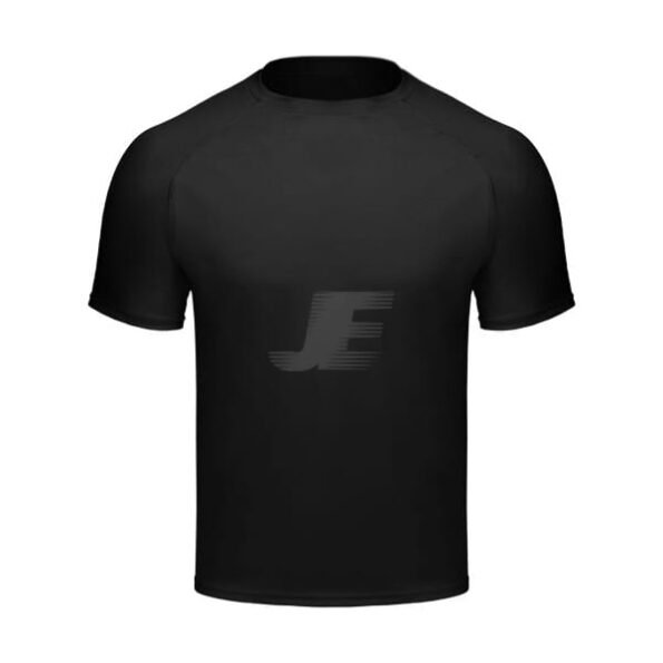 Mens Black Raglan Short Sleeve Compression T-Shirt
