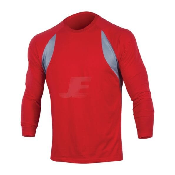 Mens O Neck Long Sleeve Rash Guard With Mesh Panel
