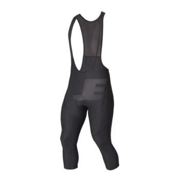 Black Calf Length Winter Cycling Bib Tight Gel Chamois Padded