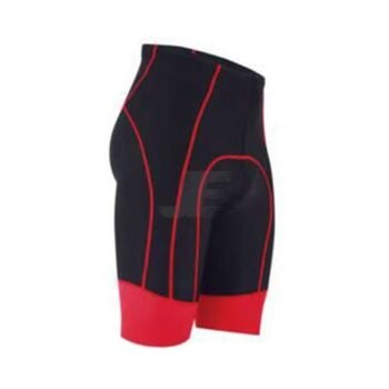 Contrast Stitching Red & Black Padded Bike Shorts