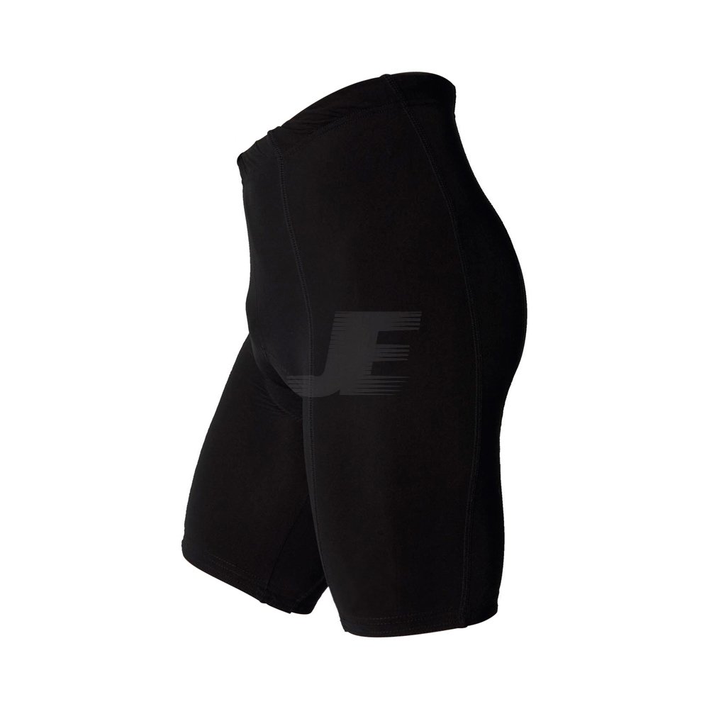 Long Inseam Flat Lock Stitching Padded Black Cycle Shorts