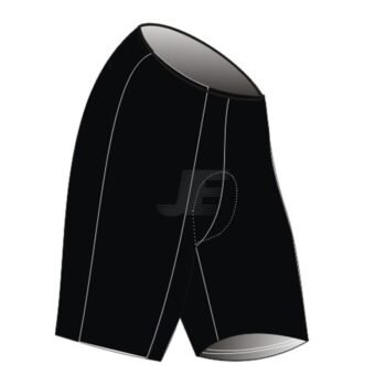 Mens Straight Cut Black 6 Panel Cycling Shorts