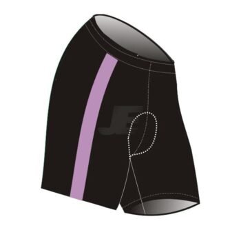 Black Side Contrast Striped Cushion Padded Bike Shorts