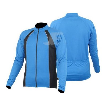 Mens Full Zip Long Sleeve Cycling Jersey With Reflective Piping