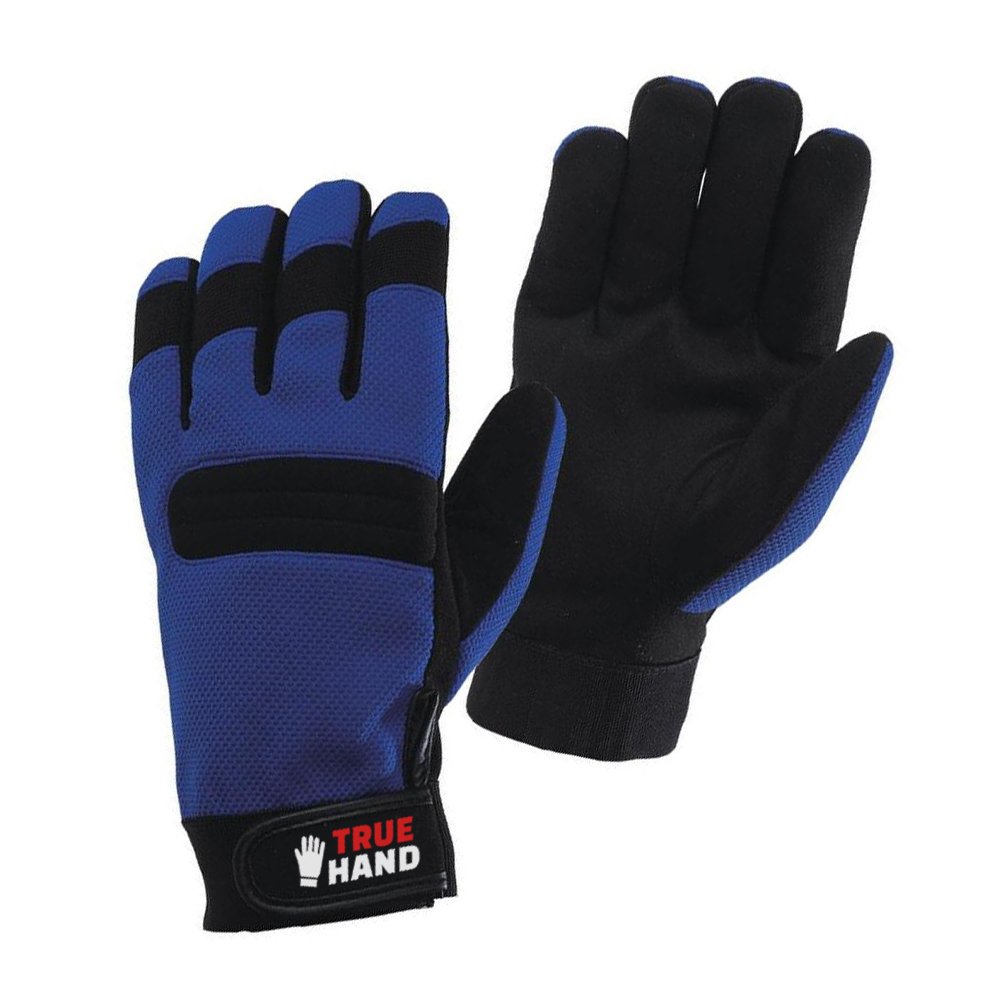 Blue General Purpose Synthetic Leather Mechanics Gloves