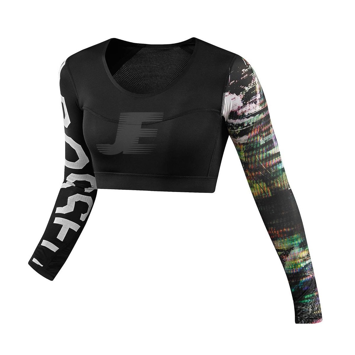 Women CrossFit Printed Long Sleeve Crop Top & Yoga Sports Bra