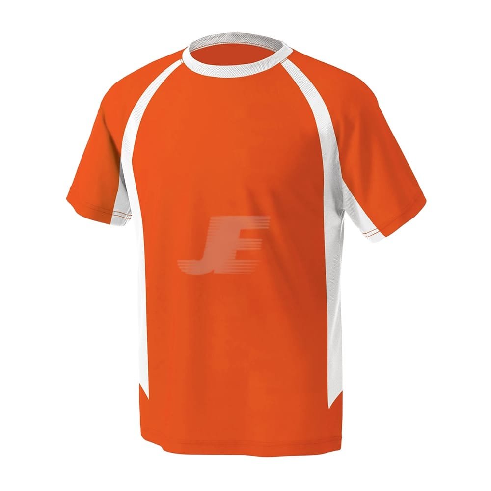 Orange Round Neck Short Sleeve Birdseye Mesh Quick Dry T-Shirt