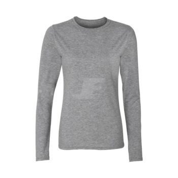 Custom Logo Grey Women Long Sleeve T-Shirt