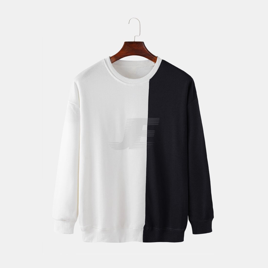Heavyweight Cotton Fleece Black & White Sweatshirt