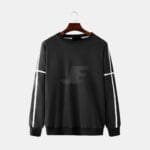 Contrast Panel Round Neck Heavyweight Cotton Fleece Sweatshirt