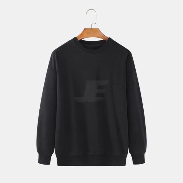 Blank Black Cotton Fleece Sweatshirt