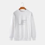 Blank White Cotton Fleece Sweatshirt