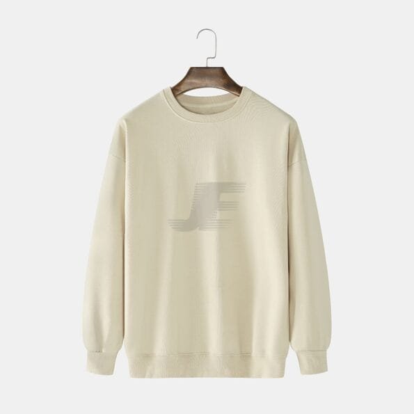 Blank Cream Cotton Fleece Sweatshirt