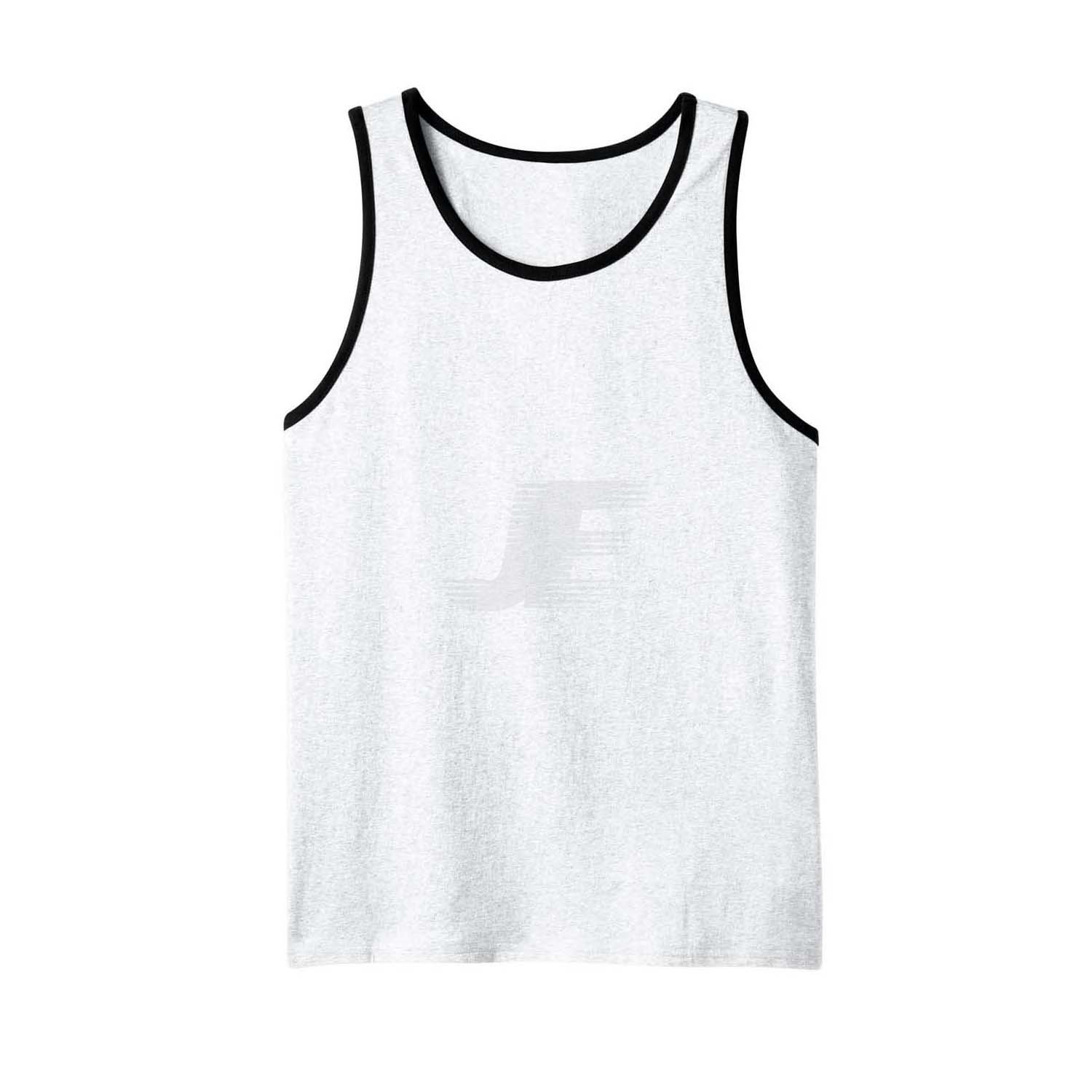 Men's Heather Grey Tank Top With Black Piping