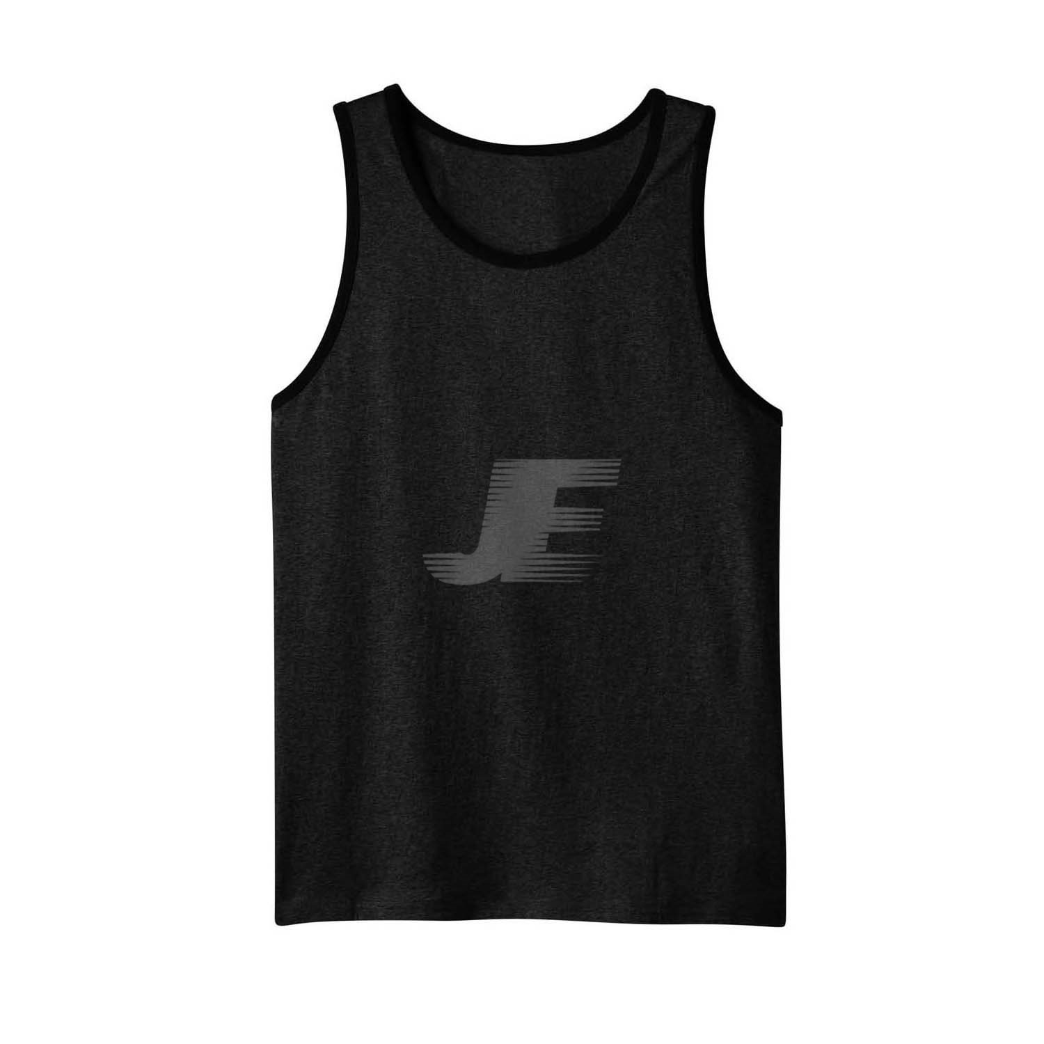 Men's Charcoal Grey Tank Top With Black Piping