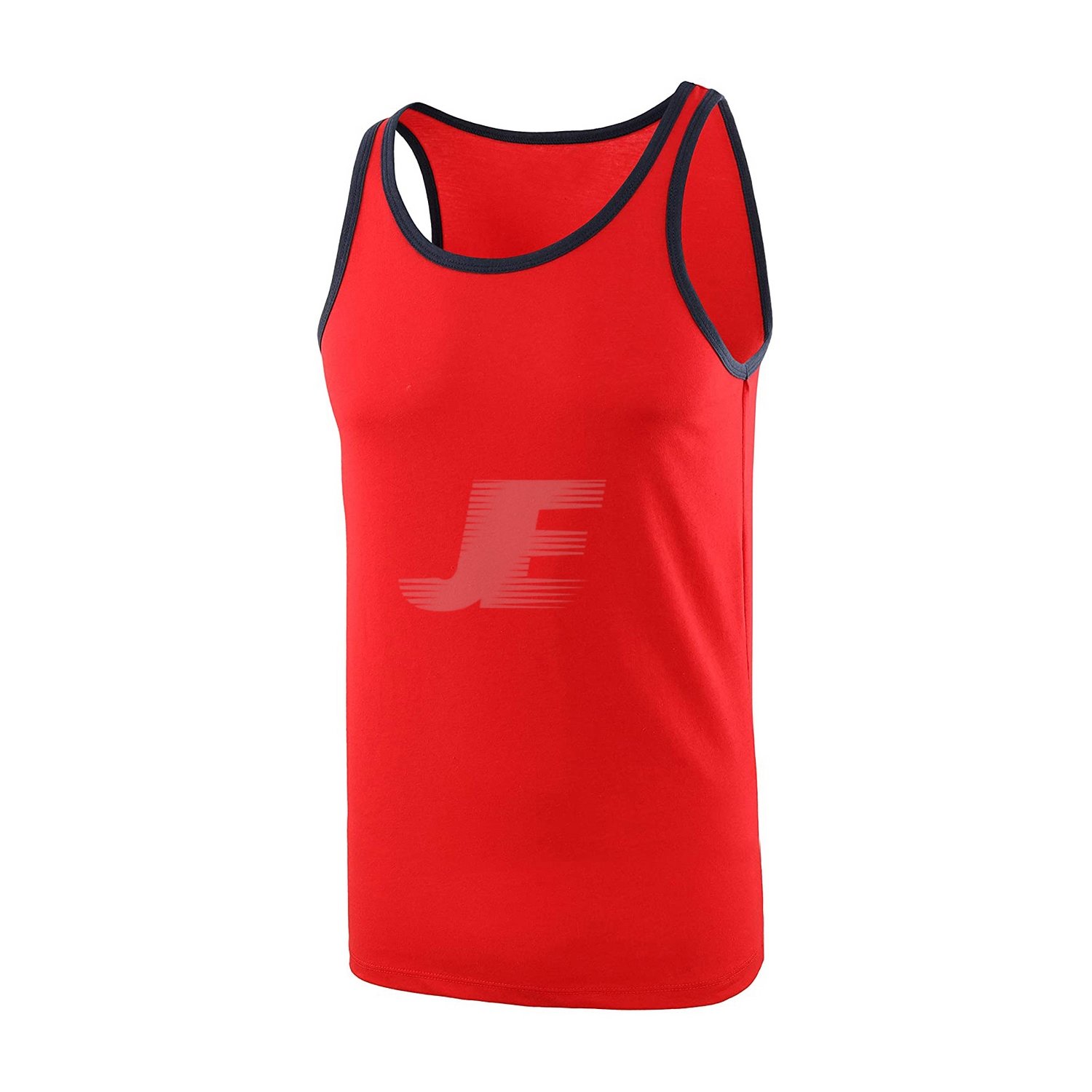 Men's Gym Wear Red Tank Top With Black Piping