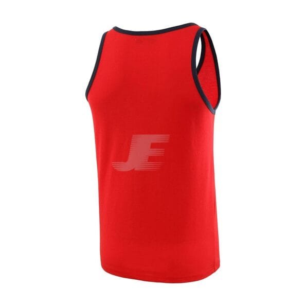 Men's Gym Wear Red Tank Top With Black Piping