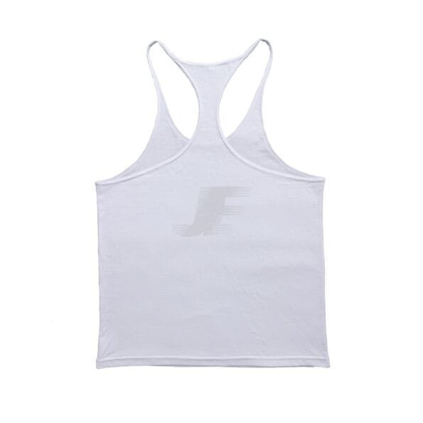 Men's Bodybuilding Gym Wear White Stringer Tank Top