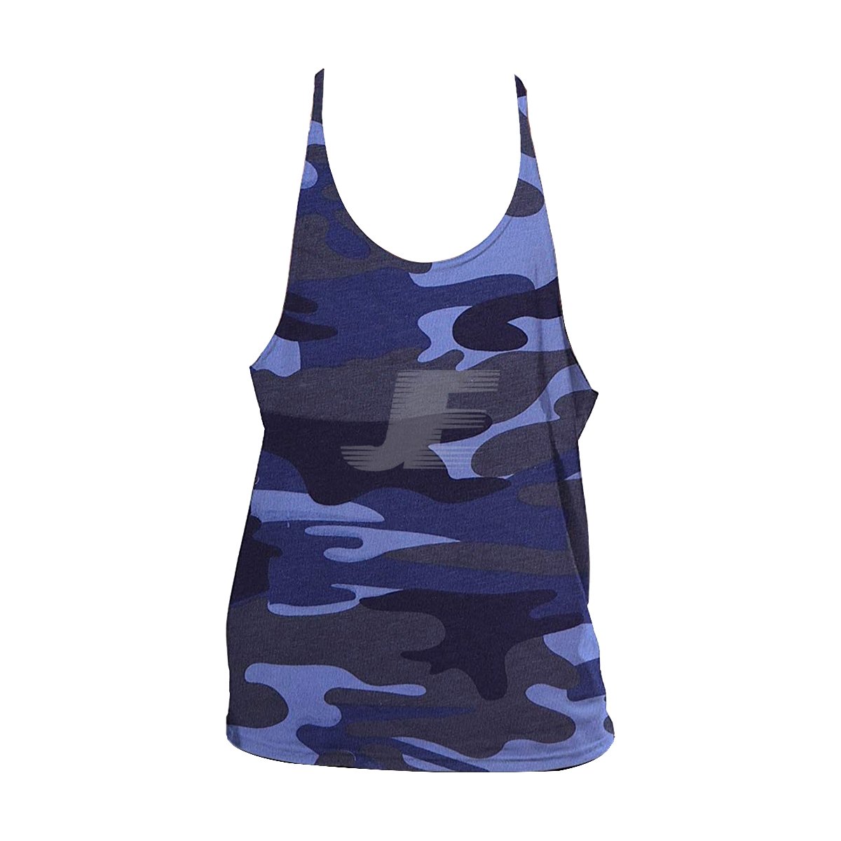Men’s Gym Wear Cotton Blue Camouflage Stringer Tank Top
