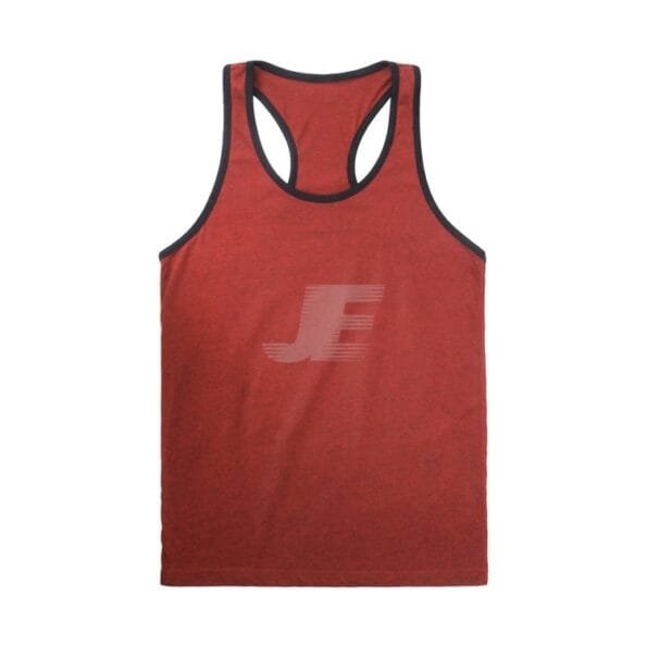 Men's Gym Wear Contrast Piping Maroon Racerback Tank Top