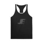 Men’s Gym Wear Contrast Piping Black Racerback Tank Top