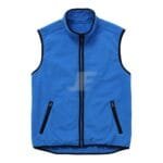 Mens Royal Blue Full Zip Sleeveless Fleece Jacket