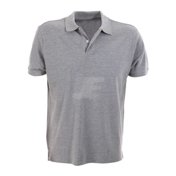 Mens Heather Grey Button Short Sleeve Basic Polo Shirt