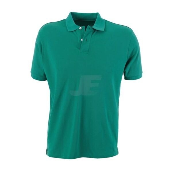 Mens Green Two Button Short Sleeve Basic Polo Shirt