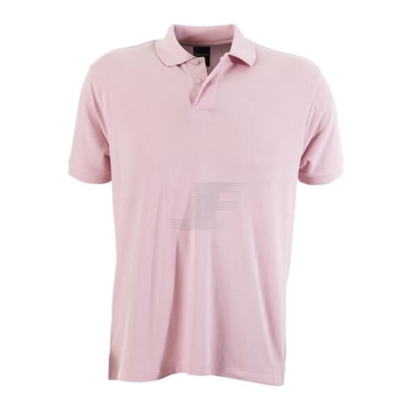 Mens Pink Blue Two Button Short Sleeve Basic Polo Shirt