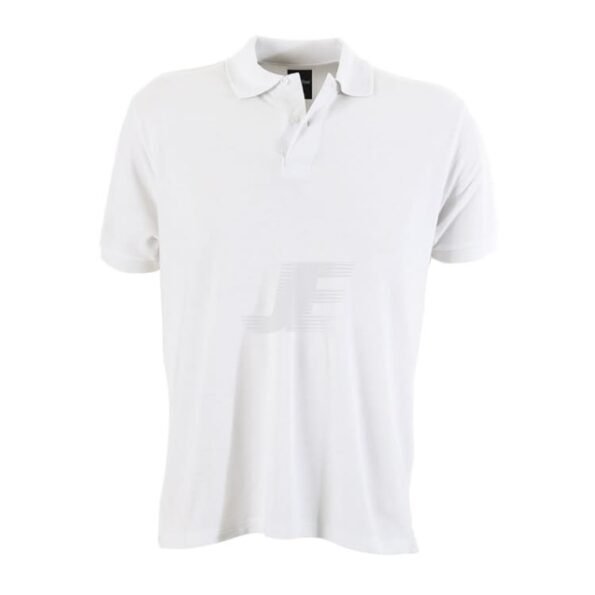 Mens White Two Button Short Sleeve Basic Polo Shirt